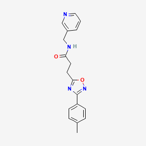 molecular formula C18H18N4O2 B4389104 3-[3-(4-methylphenyl)-1,2,4-oxadiazol-5-yl]-N-(3-pyridinylmethyl)propanamide 
