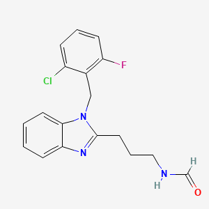 molecular formula C18H17ClFN3O B4389106 {3-[1-(2-chloro-6-fluorobenzyl)-1H-benzimidazol-2-yl]propyl}formamide 