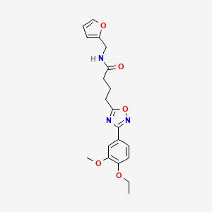 molecular formula C20H23N3O5 B4389109 4-[3-(4-ethoxy-3-methoxyphenyl)-1,2,4-oxadiazol-5-yl]-N-(2-furylmethyl)butanamide 