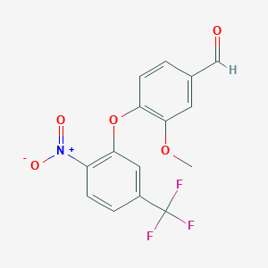 molecular formula C15H10F3NO5 B4389123 3-methoxy-4-[2-nitro-5-(trifluoromethyl)phenoxy]benzaldehyde 