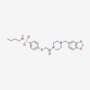 molecular formula C24H31N3O6S B4389139 4-{2-[4-(1,3-benzodioxol-5-ylmethyl)-1-piperazinyl]-2-oxoethoxy}-N-butylbenzenesulfonamide 