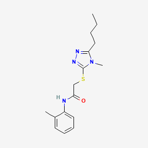 molecular formula C16H22N4OS B4389145 2-[(5-butyl-4-methyl-4H-1,2,4-triazol-3-yl)thio]-N-(2-methylphenyl)acetamide 