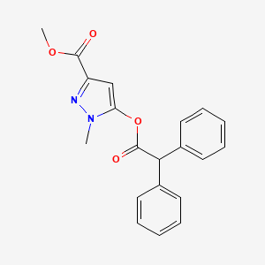 molecular formula C20H18N2O4 B4389151 methyl 5-[(diphenylacetyl)oxy]-1-methyl-1H-pyrazole-3-carboxylate 