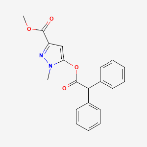 molecular formula C20H18N2O4 B4389151 Methyl 5-(2,2-diphenylacetyl)oxy-1-methylpyrazole-3-carboxylate 