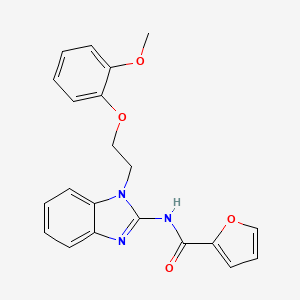 molecular formula C21H19N3O4 B4389169 N-{1-[2-(2-methoxyphenoxy)ethyl]-1H-benzimidazol-2-yl}-2-furamide 