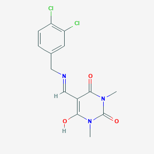 molecular formula C14H13Cl2N3O3 B438919 5-{[(3,4-dichlorobenzyl)amino]methylene}-1,3-dimethyl-2,4,6(1H,3H,5H)-pyrimidinetrione CAS No. 337339-79-4