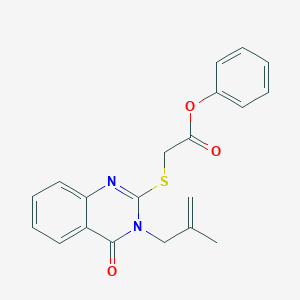 molecular formula C20H18N2O3S B4389204 phenyl {[3-(2-methyl-2-propen-1-yl)-4-oxo-3,4-dihydro-2-quinazolinyl]thio}acetate 