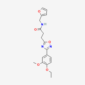 molecular formula C19H21N3O5 B4389212 3-[3-(4-ethoxy-3-methoxyphenyl)-1,2,4-oxadiazol-5-yl]-N-(2-furylmethyl)propanamide 