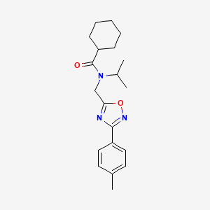 molecular formula C20H27N3O2 B4389221 N-isopropyl-N-{[3-(4-methylphenyl)-1,2,4-oxadiazol-5-yl]methyl}cyclohexanecarboxamide 