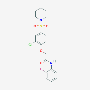 molecular formula C19H20ClFN2O4S B4389273 2-[2-chloro-4-(1-piperidinylsulfonyl)phenoxy]-N-(2-fluorophenyl)acetamide 