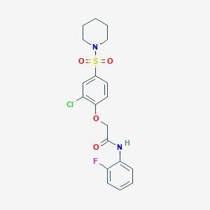 molecular formula C19H20ClFN2O4S B4389273 2-(2-chloro-4-piperidin-1-ylsulfonylphenoxy)-N-(2-fluorophenyl)acetamide 