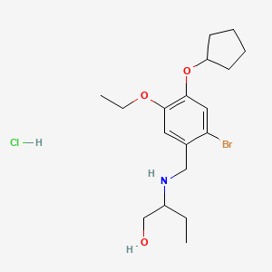 molecular formula C18H29BrClNO3 B4389289 2-{[2-bromo-4-(cyclopentyloxy)-5-ethoxybenzyl]amino}-1-butanol hydrochloride 
