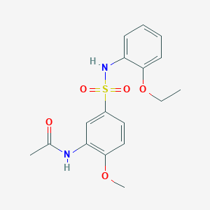 molecular formula C17H20N2O5S B4389303 N-(5-{[(2-ethoxyphenyl)amino]sulfonyl}-2-methoxyphenyl)acetamide 