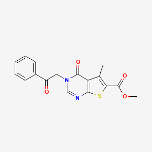 methyl 5-methyl-4-oxo-3-(2-oxo-2-phenylethyl)-3,4-dihydrothieno[2,3-d]pyrimidine-6-carboxylate