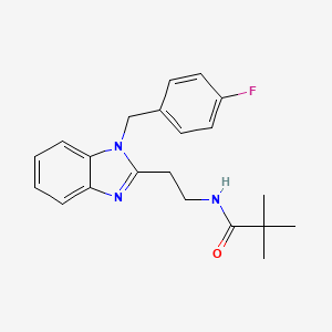 molecular formula C21H24FN3O B4389323 N-{2-[1-(4-fluorobenzyl)-1H-benzimidazol-2-yl]ethyl}-2,2-dimethylpropanamide 