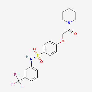 molecular formula C20H21F3N2O4S B4389340 4-[2-oxo-2-(1-piperidinyl)ethoxy]-N-[3-(trifluoromethyl)phenyl]benzenesulfonamide 