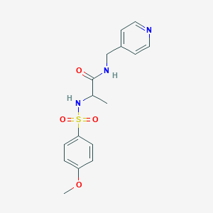 molecular formula C16H19N3O4S B4389365 N~2~-[(4-methoxyphenyl)sulfonyl]-N~1~-(4-pyridinylmethyl)alaninamide 