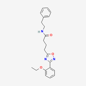 molecular formula C22H25N3O3 B4389371 4-[3-(2-ethoxyphenyl)-1,2,4-oxadiazol-5-yl]-N-(2-phenylethyl)butanamide 