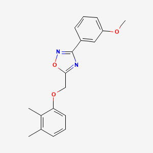 molecular formula C18H18N2O3 B4389376 5-[(2,3-dimethylphenoxy)methyl]-3-(3-methoxyphenyl)-1,2,4-oxadiazole 