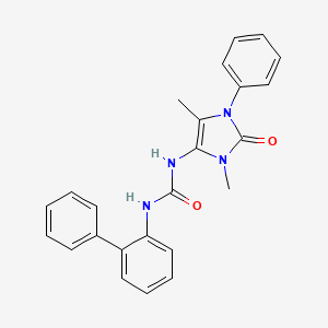 molecular formula C24H22N4O2 B4389405 N-2-biphenylyl-N'-(3,5-dimethyl-2-oxo-1-phenyl-2,3-dihydro-1H-imidazol-4-yl)urea 