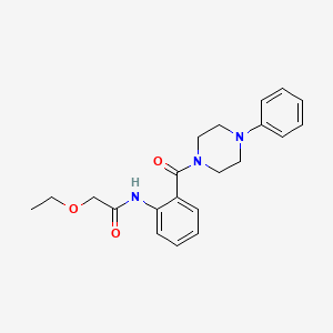 molecular formula C21H25N3O3 B4389424 2-ethoxy-N-{2-[(4-phenyl-1-piperazinyl)carbonyl]phenyl}acetamide 