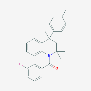 molecular formula C26H26FNO B438944 1-(3-Fluorobenzoyl)-2,2,4-trimethyl-4-(4-methylphenyl)-1,2,3,4-tetrahydroquinoline CAS No. 305866-96-0