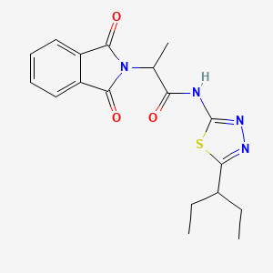 molecular formula C18H20N4O3S B4389443 2-(1,3-dioxo-1,3-dihydro-2H-isoindol-2-yl)-N-[5-(1-ethylpropyl)-1,3,4-thiadiazol-2-yl]propanamide 