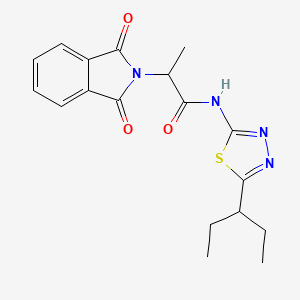 molecular formula C18H20N4O3S B4389443 2-(1,3-dioxoisoindol-2-yl)-N-(5-pentan-3-yl-1,3,4-thiadiazol-2-yl)propanamide 