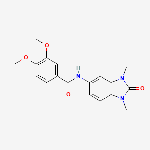 molecular formula C18H19N3O4 B4389450 N-(1,3-dimethyl-2-oxo-2,3-dihydro-1H-benzimidazol-5-yl)-3,4-dimethoxybenzamide 