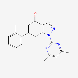 molecular formula C20H20N4O B4389457 1-(4,6-dimethyl-2-pyrimidinyl)-6-(2-methylphenyl)-1,5,6,7-tetrahydro-4H-indazol-4-one 