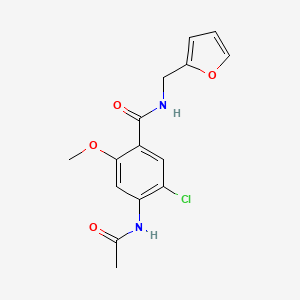 molecular formula C15H15ClN2O4 B4389465 4-(acetylamino)-5-chloro-N-(2-furylmethyl)-2-methoxybenzamide 