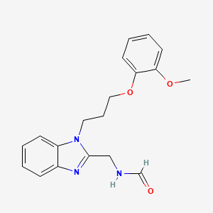 molecular formula C19H21N3O3 B4389466 ({1-[3-(2-methoxyphenoxy)propyl]-1H-benzimidazol-2-yl}methyl)formamide 