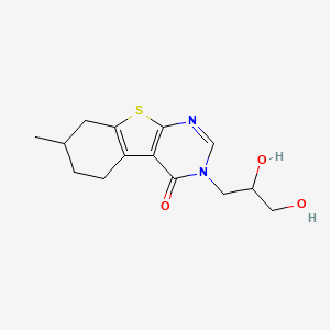 molecular formula C14H18N2O3S B4389469 3-(2,3-dihydroxypropyl)-7-methyl-5,6,7,8-tetrahydro[1]benzothieno[2,3-d]pyrimidin-4(3H)-one 