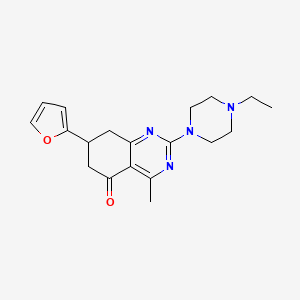 molecular formula C19H24N4O2 B4389475 2-(4-ethyl-1-piperazinyl)-7-(2-furyl)-4-methyl-7,8-dihydro-5(6H)-quinazolinone 