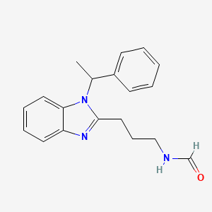 molecular formula C19H21N3O B4389479 {3-[1-(1-phenylethyl)-1H-benzimidazol-2-yl]propyl}formamide 