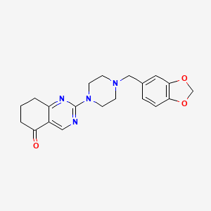 molecular formula C20H22N4O3 B4389481 2-[4-(1,3-benzodioxol-5-ylmethyl)-1-piperazinyl]-7,8-dihydro-5(6H)-quinazolinone 