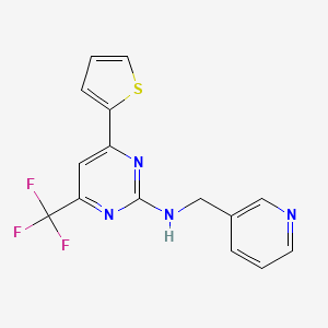 N-(3-pyridinylmethyl)-4-(2-thienyl)-6-(trifluoromethyl)-2-pyrimidinamine
