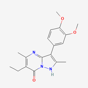 molecular formula C18H21N3O3 B4389502 3-(3,4-dimethoxyphenyl)-6-ethyl-2,5-dimethylpyrazolo[1,5-a]pyrimidin-7(4H)-one 