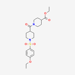 molecular formula C22H32N2O6S B4389525 ethyl 1-({1-[(4-ethoxyphenyl)sulfonyl]-4-piperidinyl}carbonyl)-4-piperidinecarboxylate 