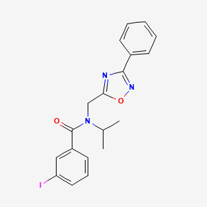 molecular formula C19H18IN3O2 B4389532 3-iodo-N-isopropyl-N-[(3-phenyl-1,2,4-oxadiazol-5-yl)methyl]benzamide 