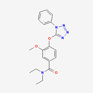 molecular formula C19H21N5O3 B4389535 N,N-diethyl-3-methoxy-4-[(1-phenyl-1H-tetrazol-5-yl)oxy]benzamide 