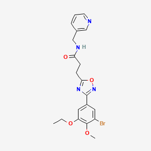 molecular formula C20H21BrN4O4 B4389543 3-[3-(3-bromo-5-ethoxy-4-methoxyphenyl)-1,2,4-oxadiazol-5-yl]-N-(3-pyridinylmethyl)propanamide 