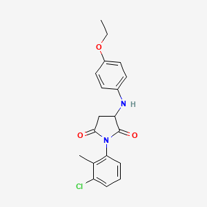 molecular formula C19H19ClN2O3 B4389554 1-(3-Chloro-2-methylphenyl)-3-[(4-ethoxyphenyl)amino]pyrrolidine-2,5-dione 