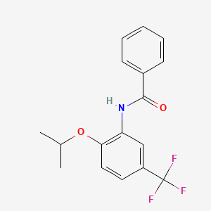 molecular formula C17H16F3NO2 B4389562 N-[2-isopropoxy-5-(trifluoromethyl)phenyl]benzamide 