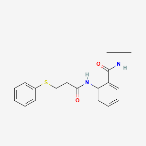 molecular formula C20H24N2O2S B4389583 N-(tert-butyl)-2-{[3-(phenylthio)propanoyl]amino}benzamide 