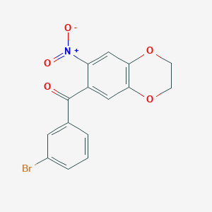 molecular formula C15H10BrNO5 B4389616 (3-bromophenyl)(7-nitro-2,3-dihydro-1,4-benzodioxin-6-yl)methanone 