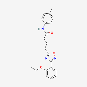 molecular formula C21H23N3O3 B4389649 4-[3-(2-ethoxyphenyl)-1,2,4-oxadiazol-5-yl]-N-(4-methylphenyl)butanamide 