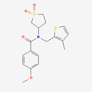 molecular formula C18H21NO4S2 B4389654 N-(1,1-dioxidotetrahydro-3-thienyl)-4-methoxy-N-[(3-methyl-2-thienyl)methyl]benzamide 