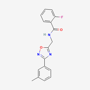 molecular formula C17H14FN3O2 B4389657 2-fluoro-N-{[3-(3-methylphenyl)-1,2,4-oxadiazol-5-yl]methyl}benzamide 