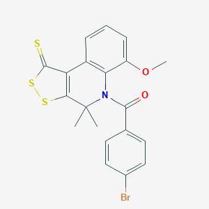 molecular formula C20H16BrNO2S3 B438967 5-(4-bromobenzoyl)-6-methoxy-4,4-dimethyl-4,5-dihydro-1H-[1,2]dithiolo[3,4-c]quinoline-1-thione CAS No. 331870-28-1